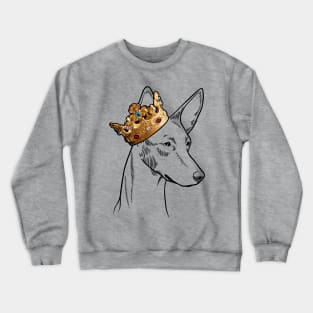 Ibizan Hound Dog King Queen Wearing Crown Crewneck Sweatshirt